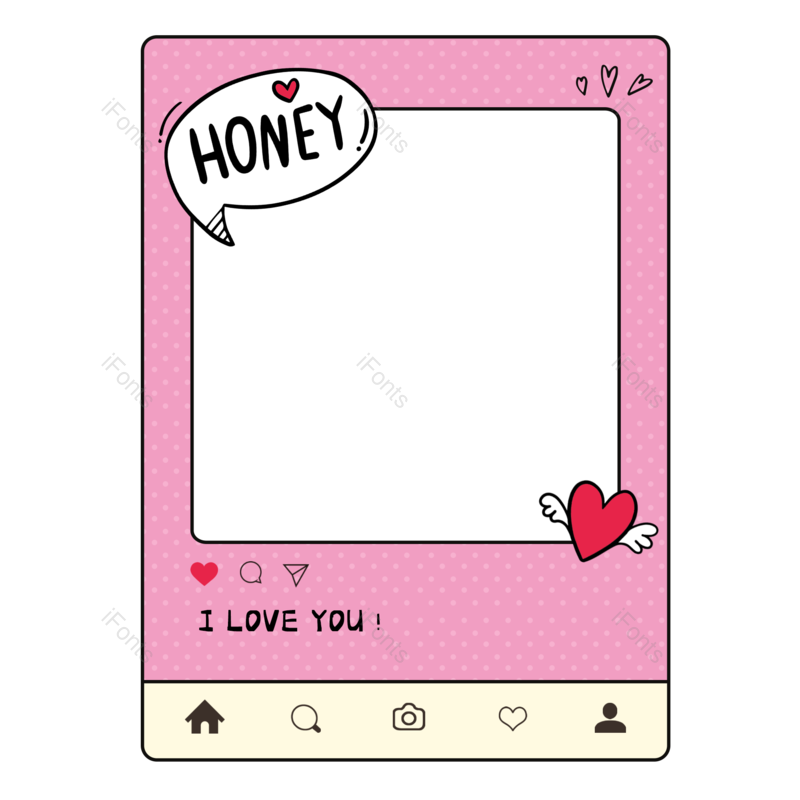 卡通图片,照片框元素,粉红色PNG,相框免抠素材